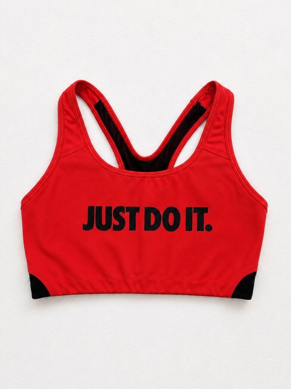 Nike Just Do It Sports Bra | Red/Black | Size Medium